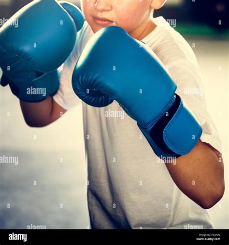 Boy Boxing Training Gym Punching Concept Stock Photo - Alamy