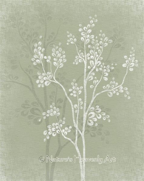 Sage Green Tree Wall Art 8 X 10 Print Natural Artwork For