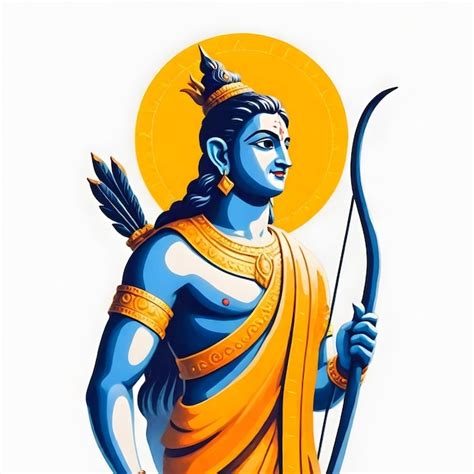 Premium Photo Lord Rama With Bow Arrow With Hindi Text Meaning Shree