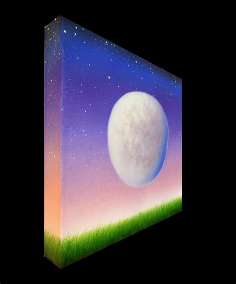 Full Moon Painting Purple Night Sky ORIGINAL Oil Painting - Etsy