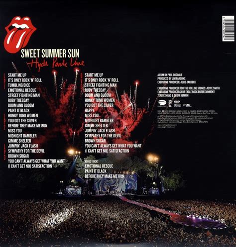 The Rolling Stones Sweet Summer Sun Hyde Park Live Xlp Dvd