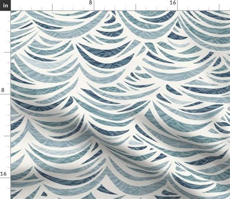 Colorful Fabrics Digitally Printed By Spoonflower Art Deco Grey Ocean