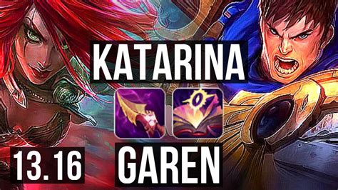 KATARINA Vs GAREN MID 5 2M Mastery 7 0 4 1600 Games Godlike