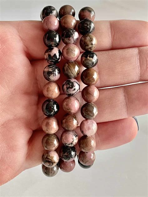 Rhodonite Bracelet Mm Mama Moon Rocks