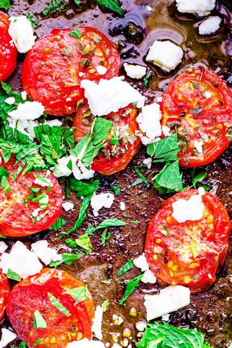 Quick Oven Roasted Tomato Recipe With Thyme And Feta The Mediterranean Dish