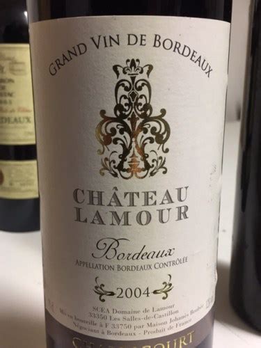 Johanès Boubée Château Lamour Bordeaux Vivino US