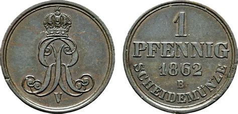 Braunschweig Calenberg Hannover Cu Pfennig B Georg V