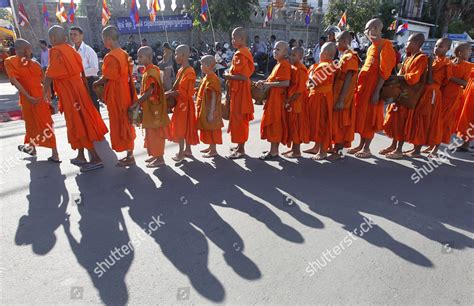 Cambodian Buddhist Monks Attend Ceremony Phnom Editorial Stock Photo