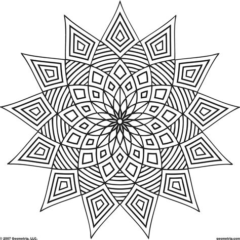 Printable Kaleidoscope Coloring Pages For Adults At