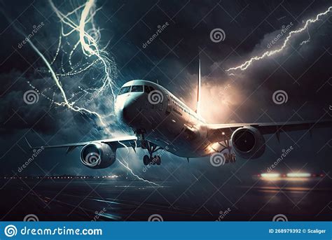 Plane Makes Emergency Landing Lightning Strikes Passenger Airplane