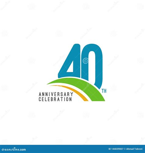 40 Year Anniversary Celebration Vector Template Design Illustration Stock Illustration