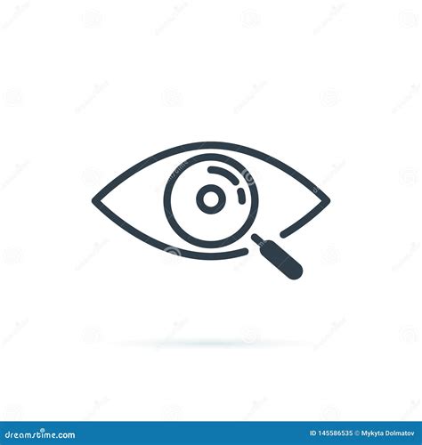 Magnifier With Eye Outline Icon. Find Icon, Investigate Concept Symbol ...