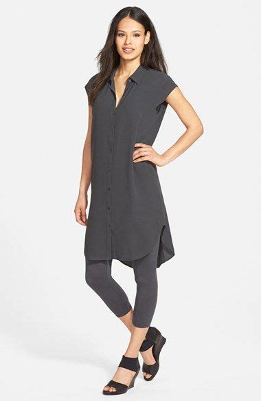 Eileen Fisher Classic Collar Silk Tunic Nordstrom Eileen Fisher