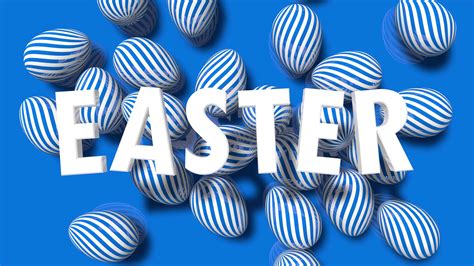 Easter 3d Text Falling On Easter Eggs 3d Rendering Easter Intro Outro