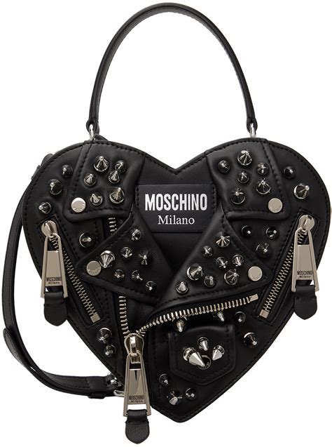 Moschino Black Heart Biker Bag Moschino