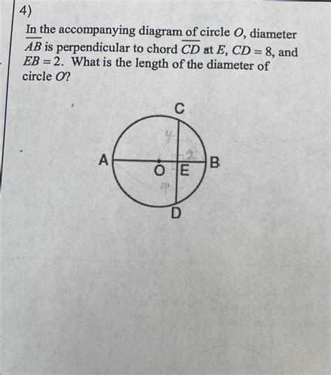 Solved In The Accompanying Diagram Of Circle O Diameter Chegg