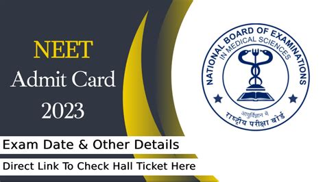 Neet Ug Admit Card Out Hall Ticket Direct Link Here Sarvgyan News