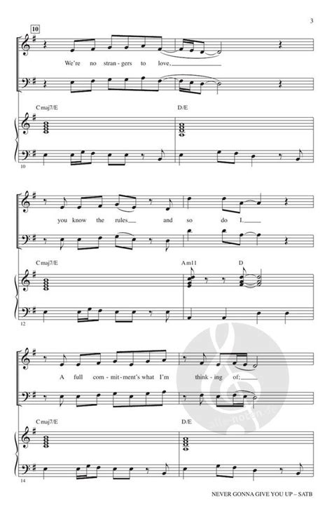 Never Gonna Give You Up Sheet Music For Mixed Choir