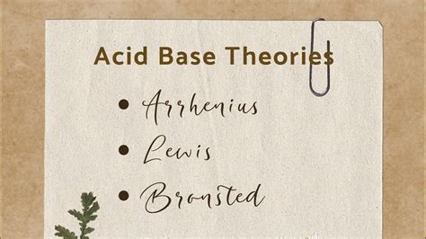 Acid Base Theories Arrhenius Lewis Bronsted Theories Youtube