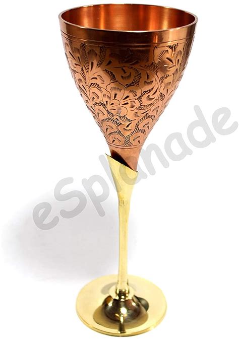 ESplanade Engraved Brass Goblet Champagne Glasses Flutes Coupes Wine