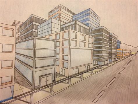 2 Point Perspective Buildings Perspective Art Perspective Drawing