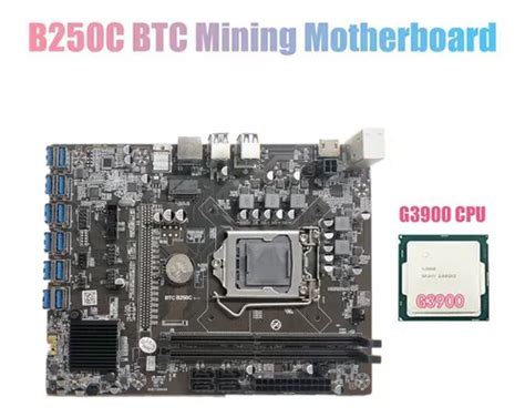 Placa Base De Minería B250c Btc Con Cpu G3900 12xpcie A Usb3 Cuotas