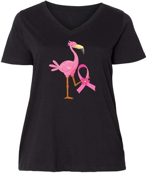 Inktastic Breast Cancer Pink Ribbon Flamingo Womens Plus