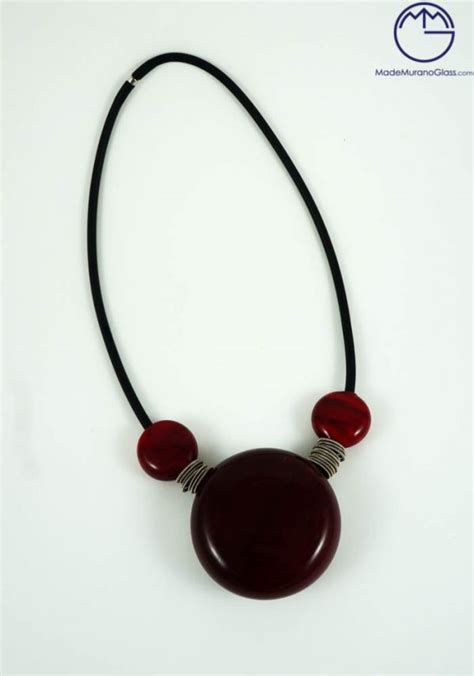 Goccia Red Murano Glass Necklace Made Murano Glass