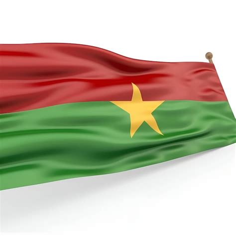 Premium AI Image 3d Rendering Of Burkina Faso Flag On White Background