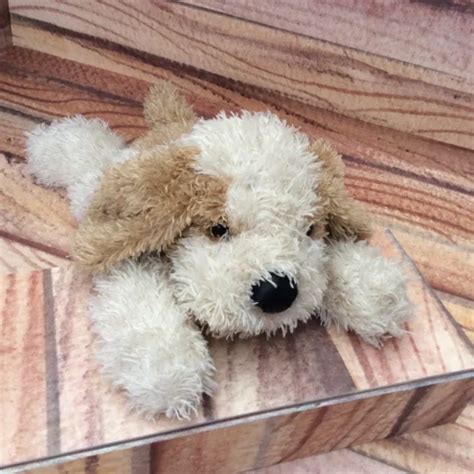 Grove International Puppy Dog Soft Toy Plush Cream And Tan Beanie