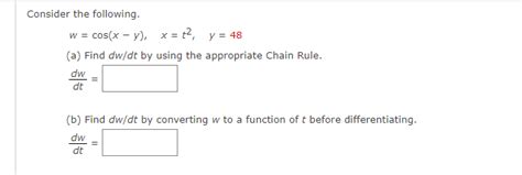 Solved Consider The Following W Cos X Y Quad X