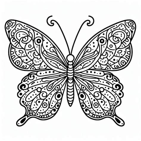 A Butterfly Drawing With A Design That Says Butterfly Premium Ai