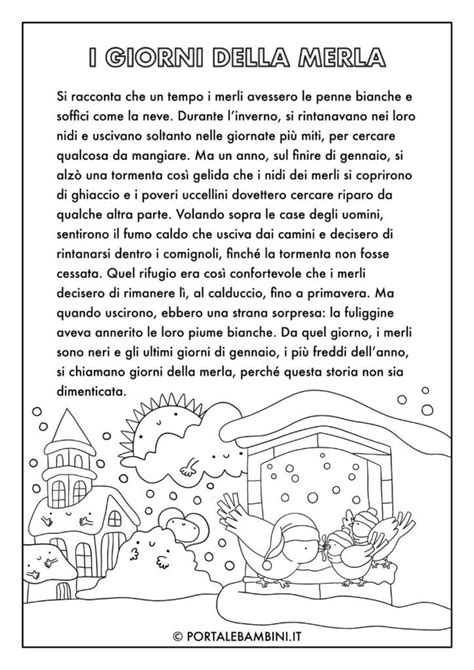 La Leggenda Dei Giorni Della Merla Con Comprensione Del Testo E