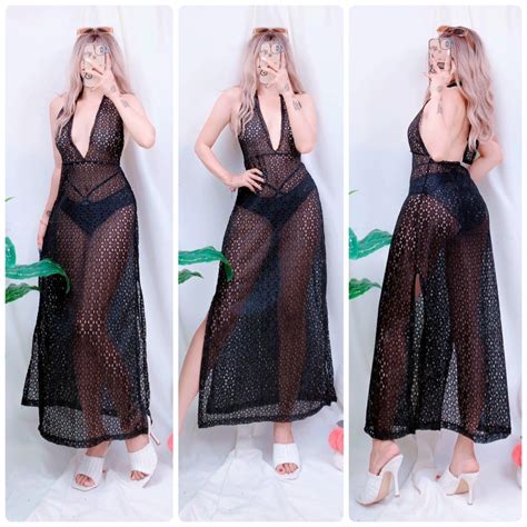 Womens Beach Bikini Cover Up Long Kaftan Lace Summer Crochet Maxi Dress