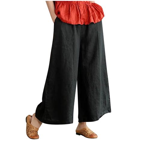 Xmbpum Girls Linen Pants Plus Size Clothing For Women 2x Womens Wide