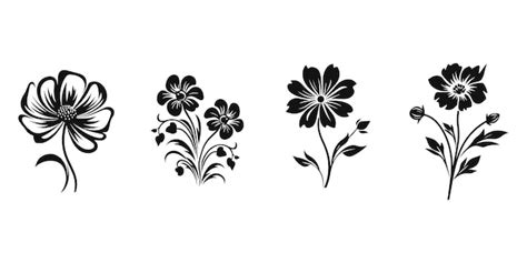 Premium Vector Silhouette Of Spring Flowers