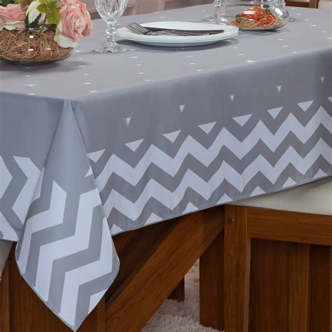 Toalha De Mesa 4 Lugares Quadrada Estampada 1 40M X 1 40M Chevron