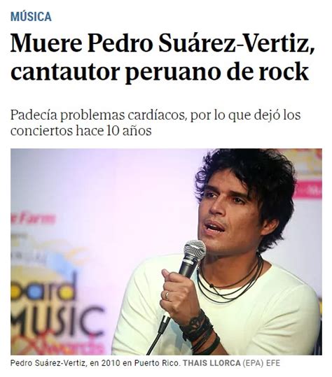 Pedro Suárez Vértiz Prensa Extranjera Informa Sobre Muerte Del Cantante