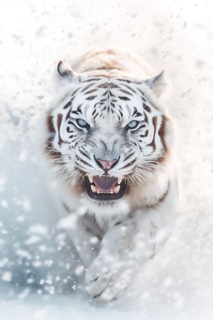 Premium AI Image | White Tiger in the snow