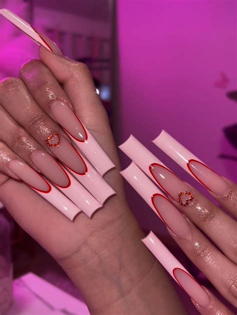 Valentines Day Press On Nails Xxl Pink Etsy