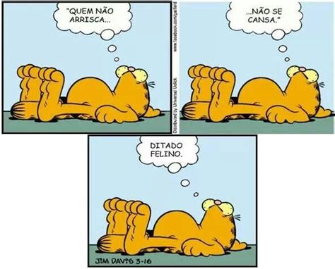 Quem não arrisca não se cansa Quadrinhos garfield Deposito de