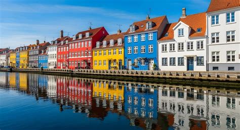 vibrant nyhavn canal  copenhagen denmark  colorful historic