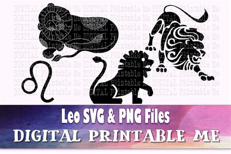 Leo Svg Bundle Zodiac Sign Astrology Silhouette Pack Png Etsy