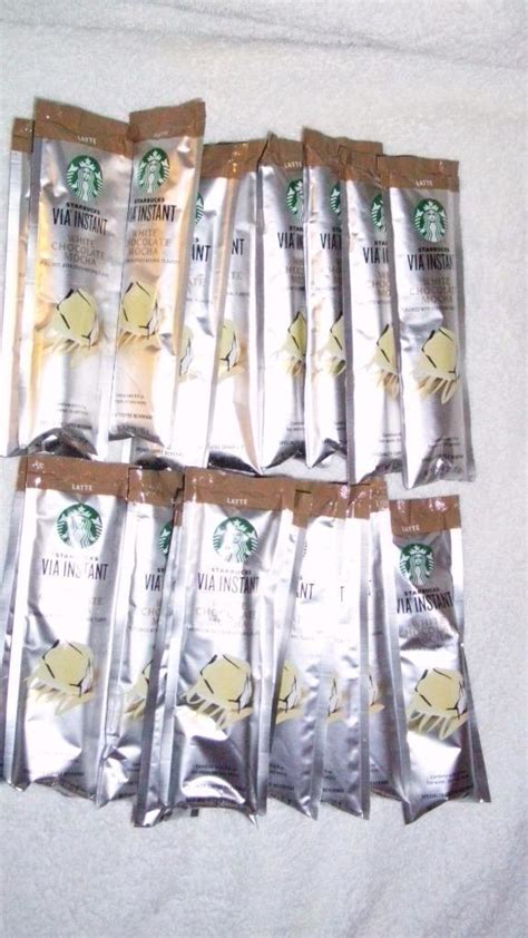 25 Packets Of Starbucks Via White Chocolate Mocha Latte Coffee Lot 1829465878