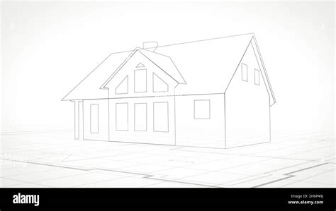 Digital illustration of a simple house sketch design Stock Photo - Alamy