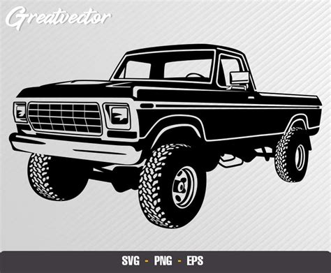 1978 Pickup Truck Suv F 100 Vector F150 Pickup Car Etsy