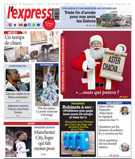 En Couverture Les Grands Titres De Lexpress De Ce Dimanche 10