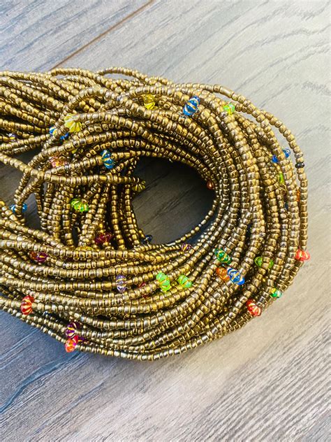 Multi Colored African Waist Bead Belly Beads Seed Beads Ghana Waist Bead Glass Beads Africa