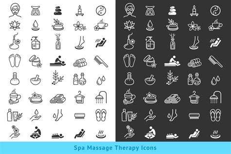 Spa Massage Therapy Cosmetics Icons Masterbundles