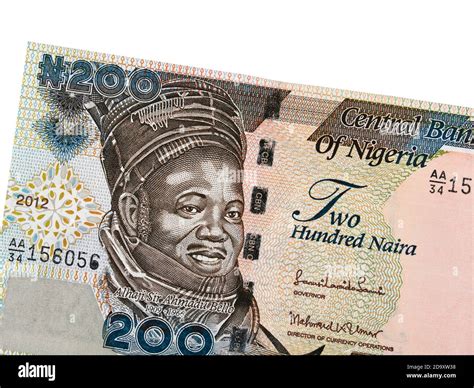 Nigeria 200 Naira Banknote Close Up Nigerian Money Closeup Isolated